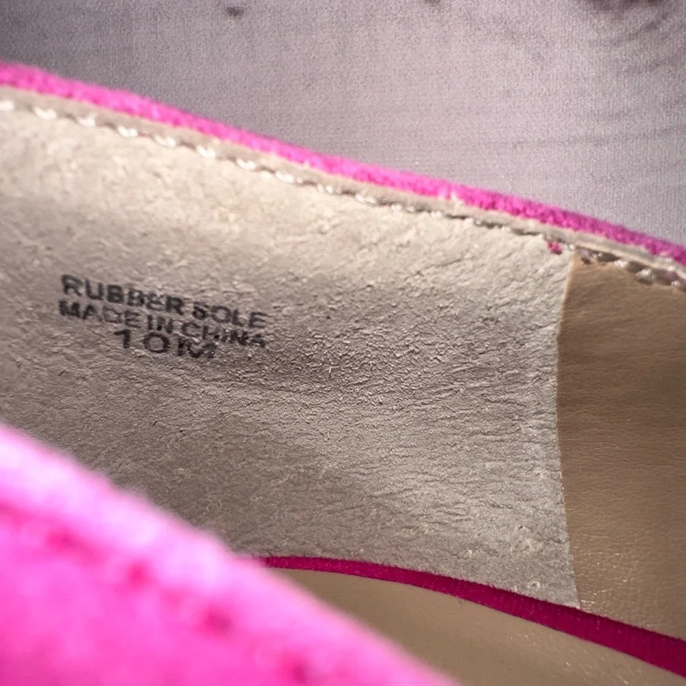 Ann Taylor Azra Pink Suede Pointed Toe Heels | Size 10M Wedding Formal Fuchsia - Picture 9 of 12